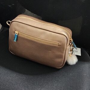 NWT Pom Pom London City Bag In Metalic Bronze